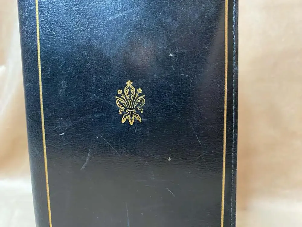 Vintage Scuola del Cuoio Florence Leather Wallet with Gold Fleur-de-lis